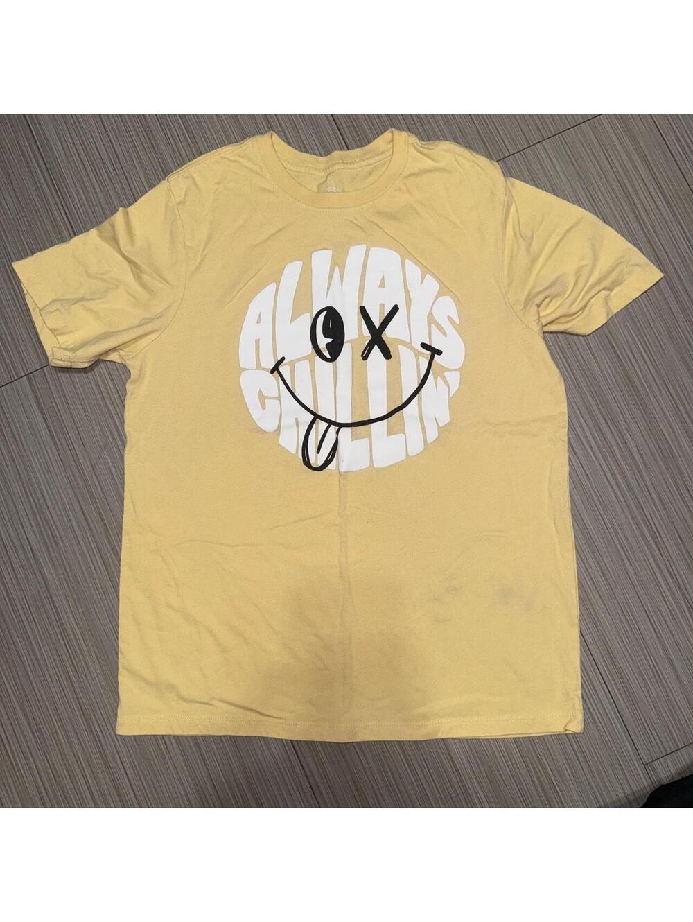 Kaws Men's Yellow and Multi Tshirt